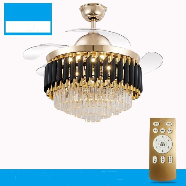 LED Frequency Conversion Fan Light Crystal Chandelier - Image 4