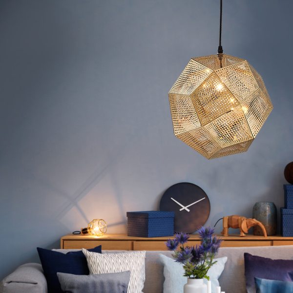 Pendant Modern Simple Grid Light Shadow Polyhedral Ball - Image 2