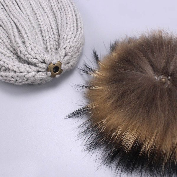 Children's Double Hair Ball Woolen Hat Scarf Set - Image 10