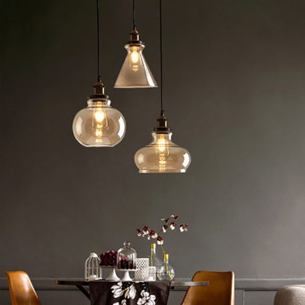 Nordic Retro Minimalist Glass Dining Room Chandelier - Image 3