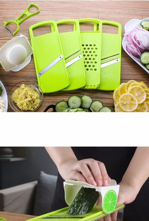 mulit-fuction kitchen tools vegetable carrot cucumber slicer grater wave cutter - Image 4