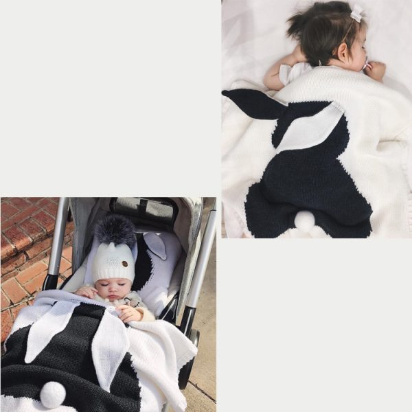 Explosive Bunny Ears Blanket Stereo Bunny Blanket Children's Knitted Cover Blanket Baby Baby Holding BlanketExplosive Bunny Ears - Image 8