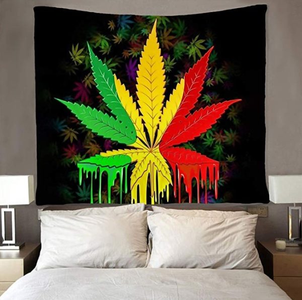 Blankigra Grass Hemp Leaf Tapestry Wall-mounted Tapestry - Image 3