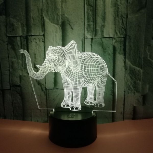 New elephant 3D light Colorful touch 3D LED visual light Gift decoration 3D small table lamp - Image 9