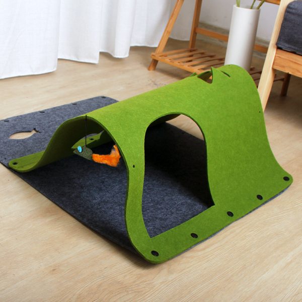 2 in 1 DIY Combined Cat Tunnel Toy Removable Felt Cat Nest House Puppy Ferrets Rabbit Play Dog Tunnel Tubes - Image 2