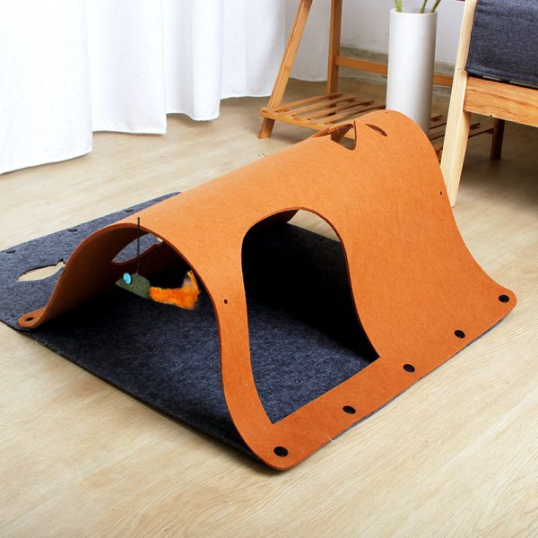 2 in 1 DIY Combined Cat Tunnel Toy Removable Felt Cat Nest House Puppy Ferrets Rabbit Play Dog Tunnel Tubes - Image 3