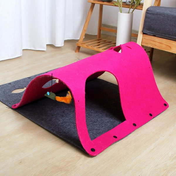 2 in 1 DIY Combined Cat Tunnel Toy Removable Felt Cat Nest House Puppy Ferrets Rabbit Play Dog Tunnel Tubes - Image 5