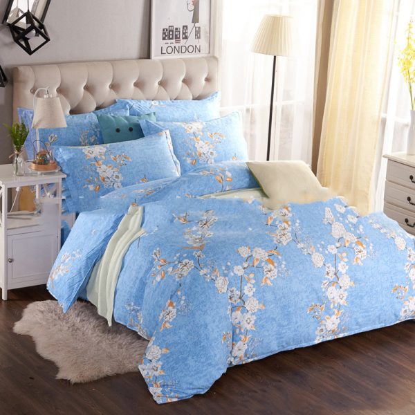 Four-piece set of printed thickened brushed sheets