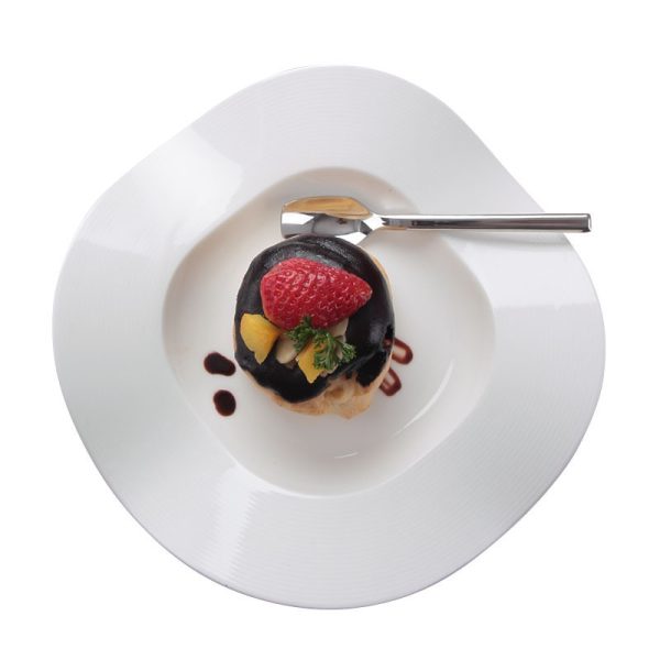 French Dessert Plate Creative Dish Molecular Cuisine Ceramic Round Cake Dish - Image 2