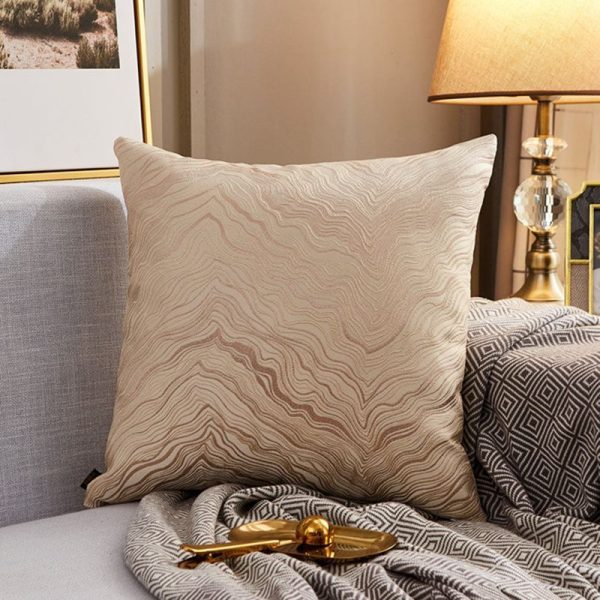 Luxury Modern Lightweight Sofa Car Cushion Cover Silk Satin Hot Stamping Metallic Color Pillowcase - Image 7