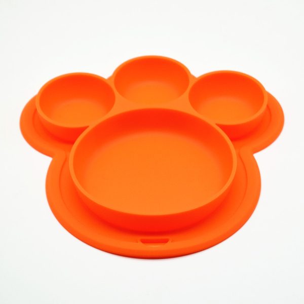 Bear's Paw Children's Plate New Silicone Feeding Tableware With Chassis Hanging Hole Dhildren's Bowl - Image 5