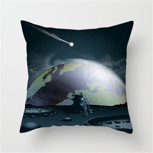 Spaceship Cartoon Cushion Cover Astronaut Rocket Pillow Case Household Pillow Case - Image 10