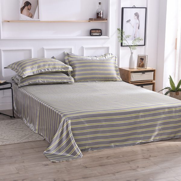 Summer Ice Silk Printing Home Textile Kit Single Bed Sheet Washed Silk Large Bed Sheet - Image 7