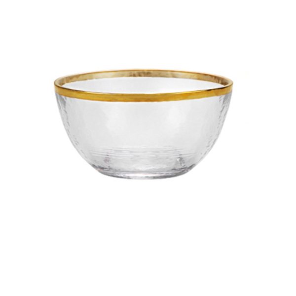 Glass Plate Plating Gilt Rim Dishes And Salad Bowls - Image 9