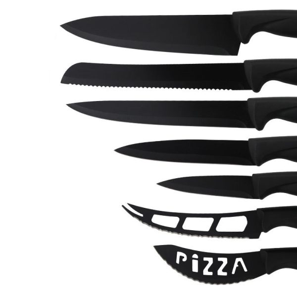 Stainless Steel Knife Set Kitchen Household Slicing Knife Chef's Knife Bread Knife Cheese Knife Scissors Pizza Knife Steak Knife - Image 3