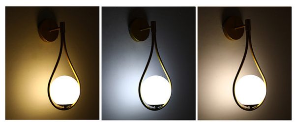 Nordic Bedroom Bedside Led Wall Lamp Golden Personality Home Lighting - Image 5