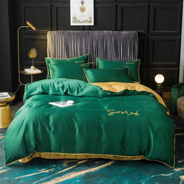 New Serenade Washed Silk Four-Piece Bedding Set Of Four-Piece Bed Linen - Image 3