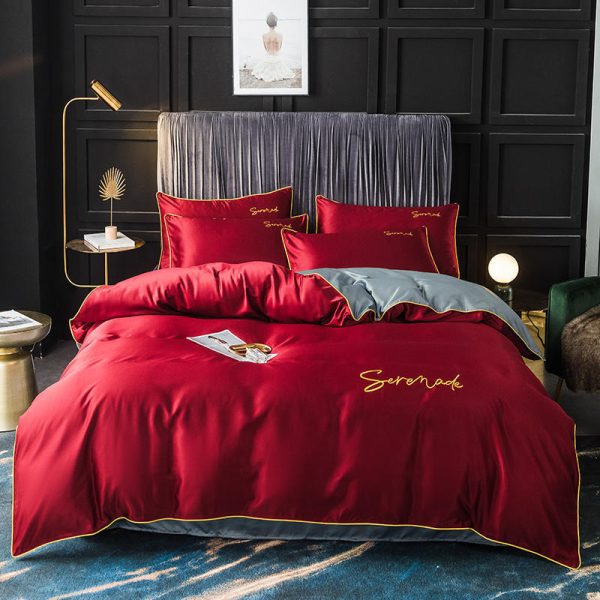 New Serenade Washed Silk Four-Piece Bedding Set Of Four-Piece Bed Linen - Image 5