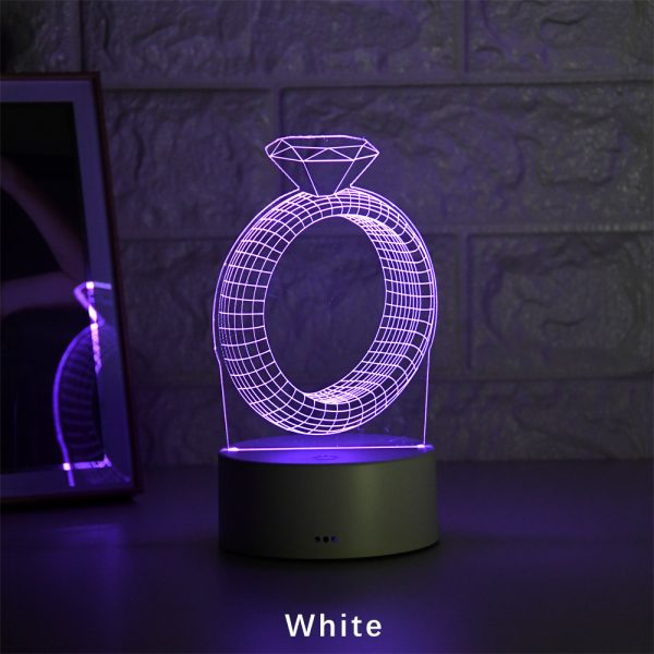 3D LED Night Light With Diamond Ring - Image 2