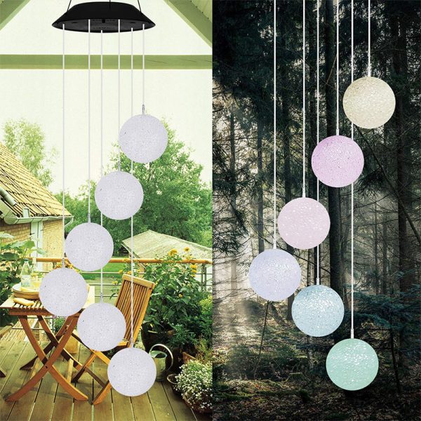 Outdoor Bulb Color-Changing Wind Chime Chandelier Luminous Solar - Image 4