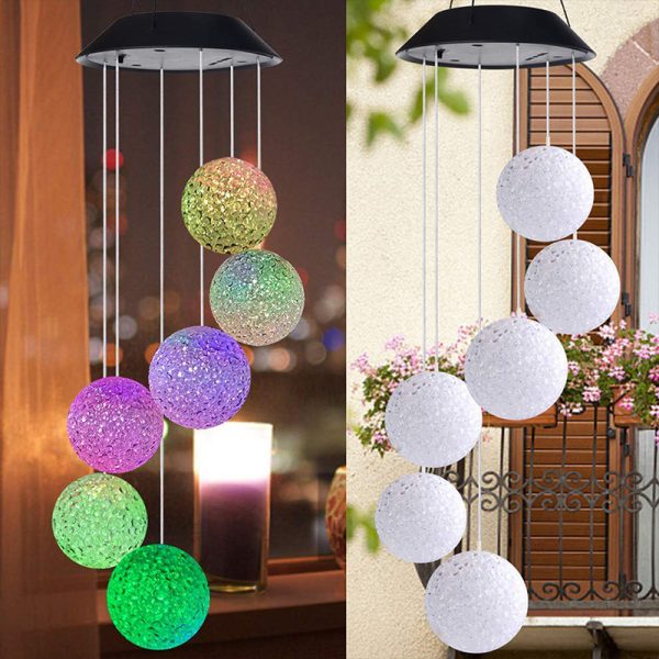 Outdoor Bulb Color-Changing Wind Chime Chandelier Luminous Solar - Image 5