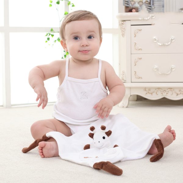 Newborn Baby Deer Saliva Towel Baby Animal Sleep With Comfort Towel Plush Toy Manufacturer Wholesale - Image 3