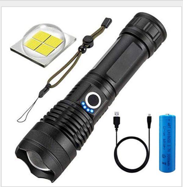 Strong Light Flashlight, Rechargeable, Zoom Power Display, Outdoor Super Bright And Portable - Image 5