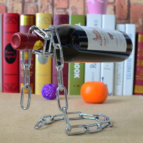 Suspended Wrought Iron Chain Red Wine Shelf Wine Bottle Decoration European Style - Image 2