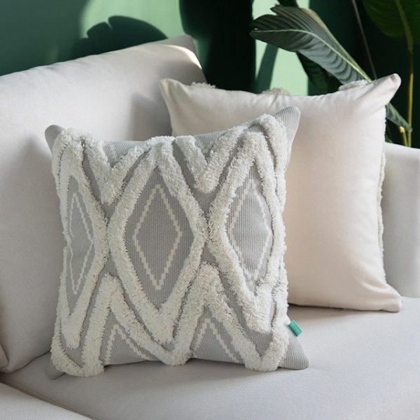 Cotton Woven Cushion Cover Tassel Pillow Case Morocco - Image 2