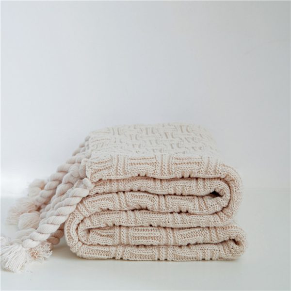 Positive And Negative Woven Tassels Casual Nap Air Conditioning Blanket Shawl Office Blanket Emily - Image 7