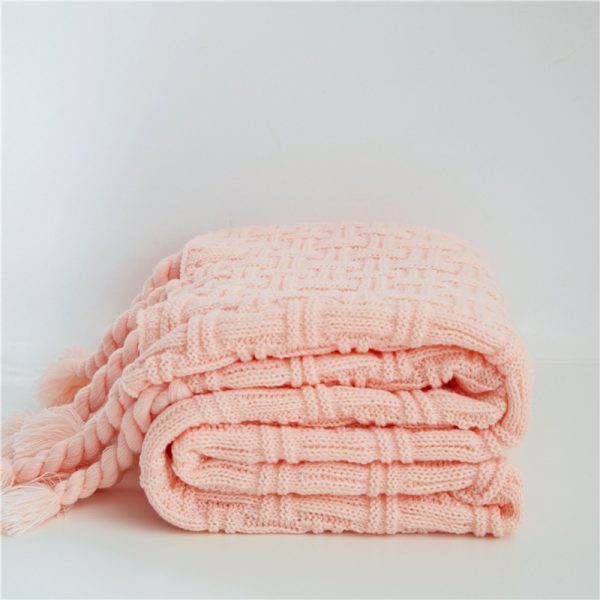 Positive And Negative Woven Tassels Casual Nap Air Conditioning Blanket Shawl Office Blanket Emily - Image 5