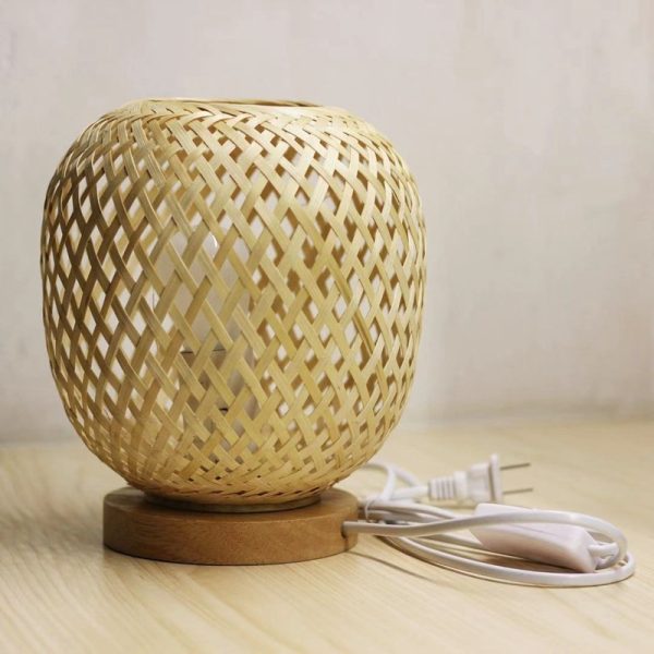 Ins Wind Warm Nordic Bamboo Strip Woven Simple Net Red Homestay Decorative Table Lamp - Image 3