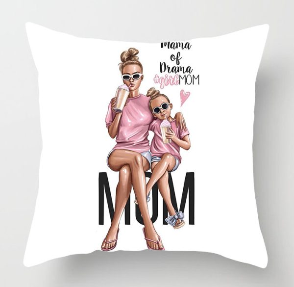 Parent-child Series Mother's Day Pillowcase Polyester Cushion - Image 3