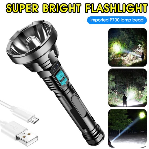 Plastic Bright Flashlight USB Charging Led Super Bright Long Shot - Image 4