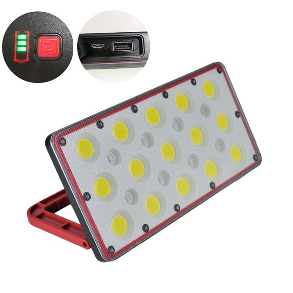 Portable LED Flood Light USB Rechargeable Red And Blue Warning Multifunctional Camping Light - Image 4