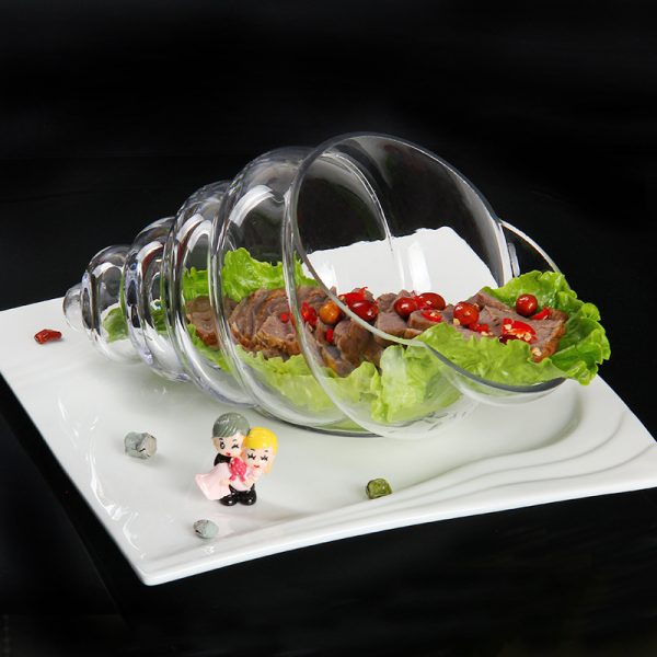 Creative Snail-Shaped Transparent Glass Artistic Conception Tableware Hotel Catering Gourmet Utensils Cold Dishes Tableware - Image 2