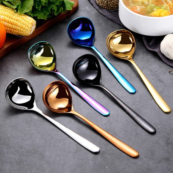 Creative Korean Style Spoon With Big Head And Long Handle - Image 2