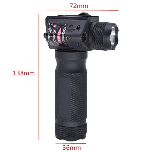 Handheld Tactical Flashlight Red Laser Integrated 20mm Wide Bracket Red Laser Integrated Flashlight - Image 2