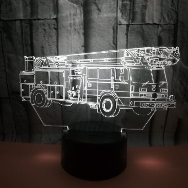 Fire truck 3D night light colorful touch color changing 3D light - Image 4