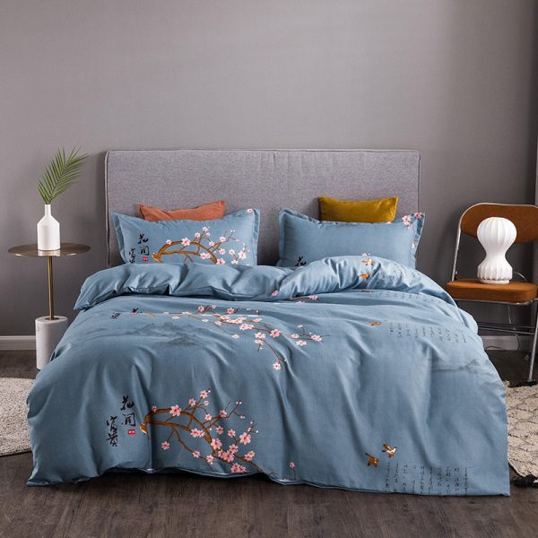 Thickened Brushed Four-piece Winter Bed Sheet And Duvet Cover Three-piece Bedding Set - Image 6