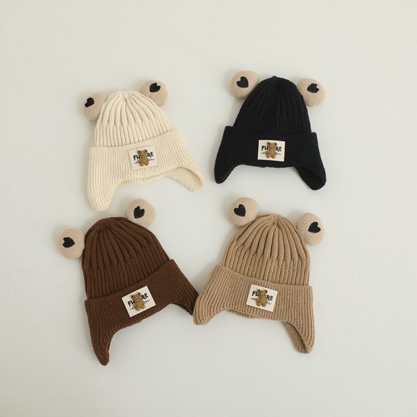 Children's Knitted Warm Bear Woolen Cap Outdoor - Image 10