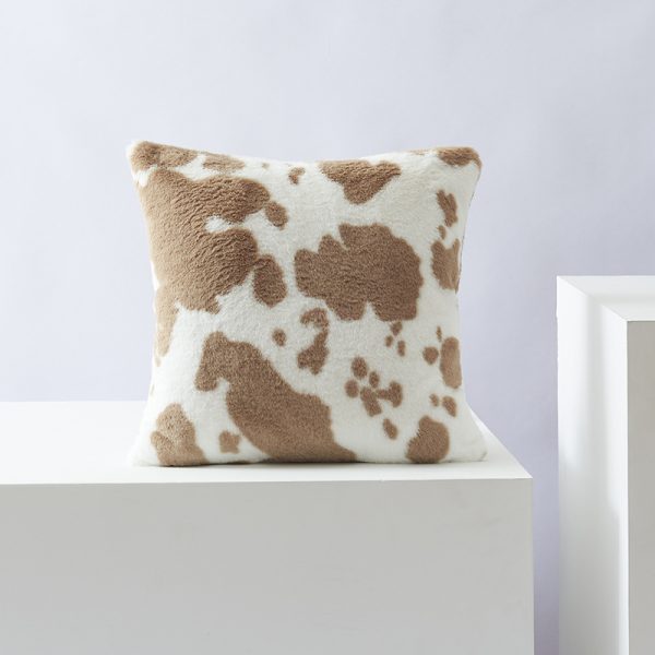 Cow Flower Plush Design Double-sided Pillow Cover Without Core - Image 4