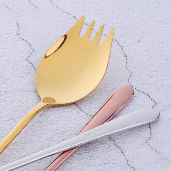 304 stainless steel thickened two-in-one spoon fork - Image 2