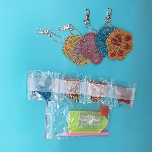 Cat Claw Diamond Painting Keychain DIY Jewelry - Image 5