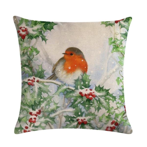 Christmas Blessing Red Bird Series Linen Pillowcase - Image 9