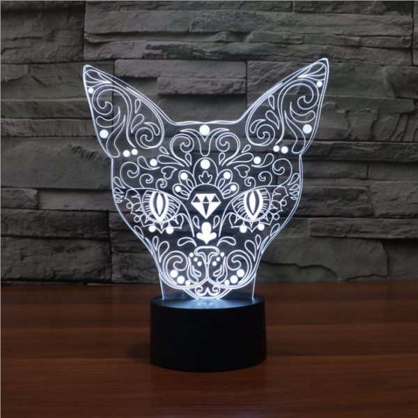 3D Color Cat Changing Night Light Indoor LED - Image 2