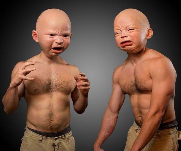 Crying Mask Funny S Y Angry Baby Face Latex Mask Headgear Halloween - Image 5