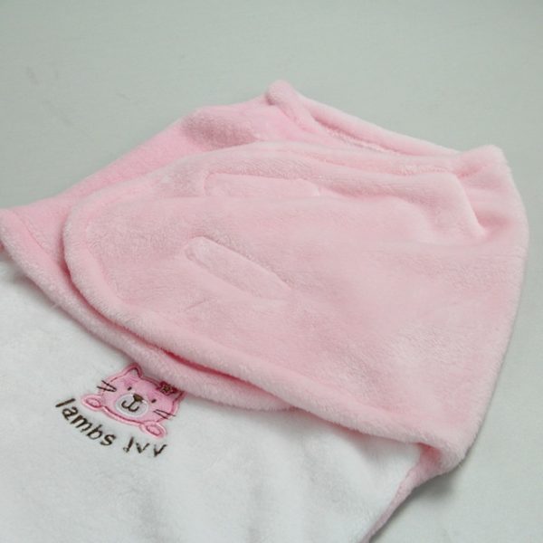 Soft fly velvet baby embroidered swaddle - Image 2