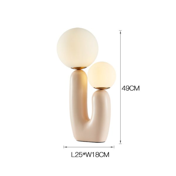 Bedside Bedroom Designer Model Room Double-head Resin Table Lamp - Image 8