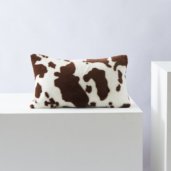 Cow Flower Plush Design Double-sided Pillow Cover Without Core - Image 7